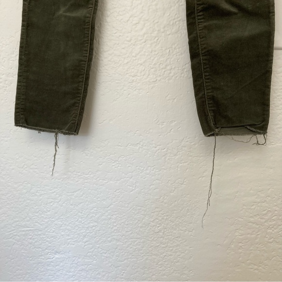 MOTHER The Looker Ankle Fray in Hopscotch Olive Corduroy Pants, Size 25 - Picture 9 of 9